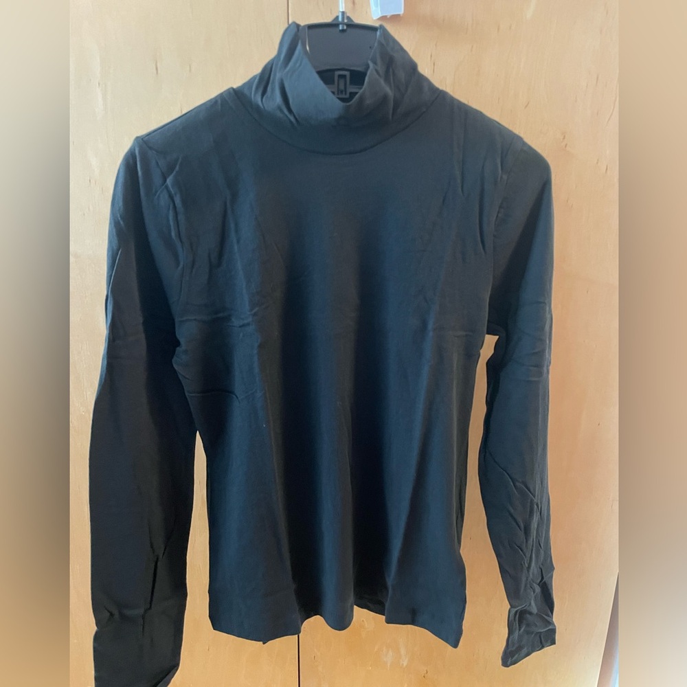 JCrew Black Tissue Turtleneck Long Sleeve Top. Size M. New with tags!